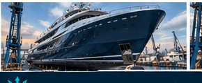 Yacht in shipyard